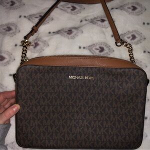 Michael Kors Signature Brown and Tan Shoulder Bag
